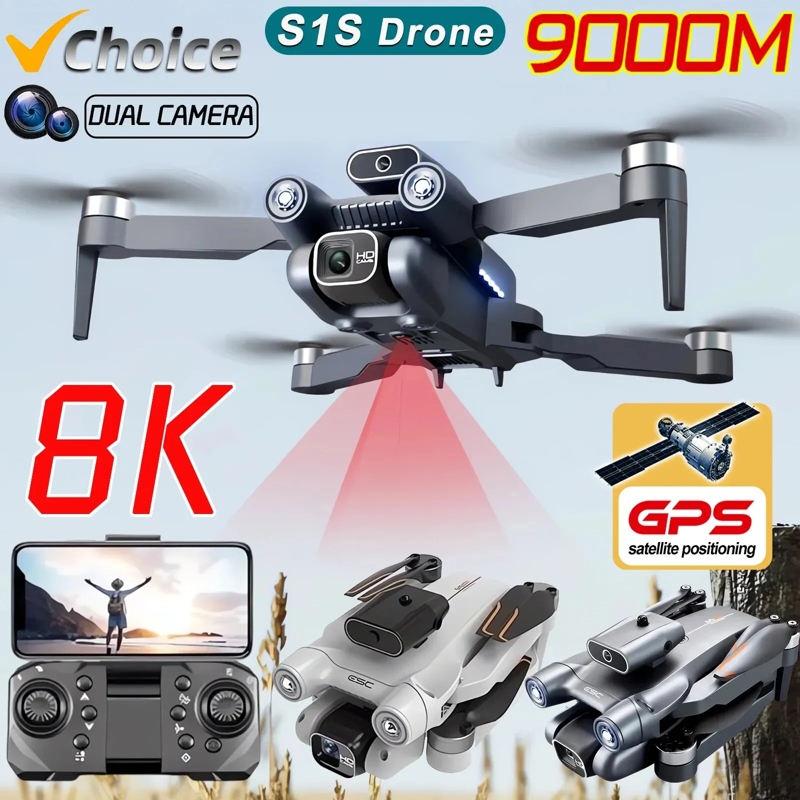 Home Security Cameras Outdoor - New S1S 5G GPS Drone Camera