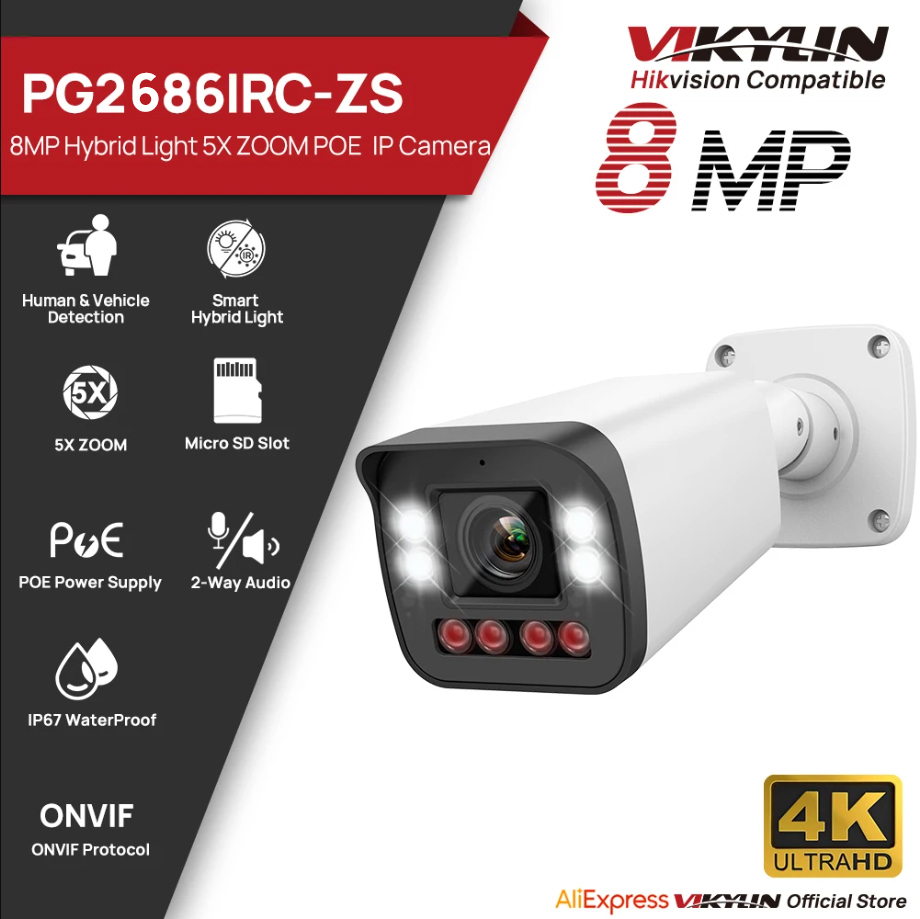 Home Security Hikvision - VIKYLIN 8MP 5X Zoom Bullet IP