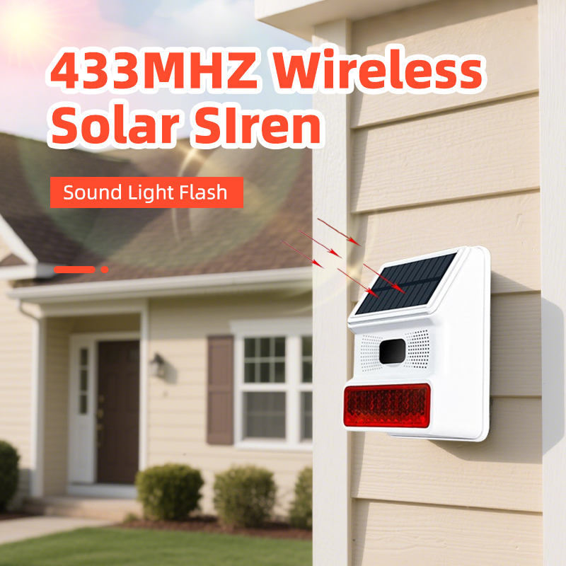 Solar Security Light - Outdoor Alarm Horn 433MHZ Wireless Solar