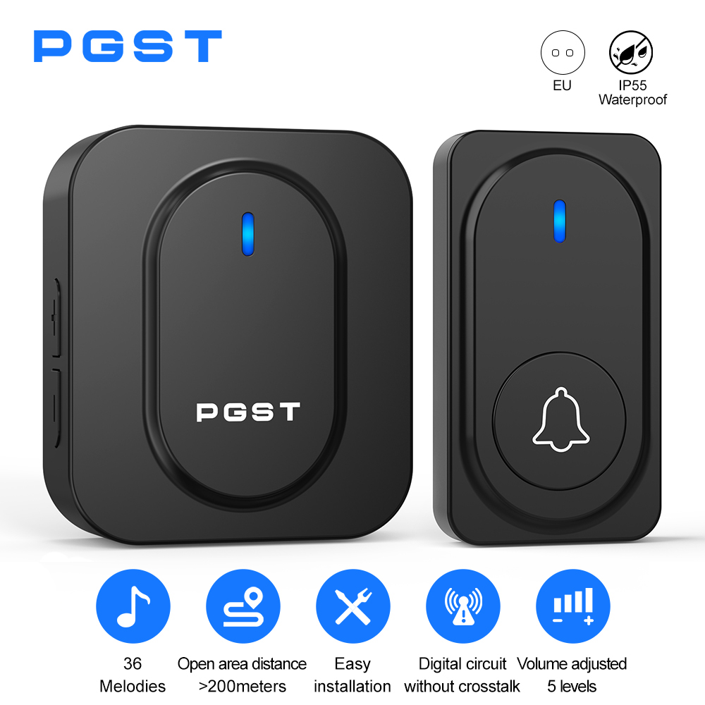 Home Security Diy - PGST Wireless Doorbell 36 Chimes LED