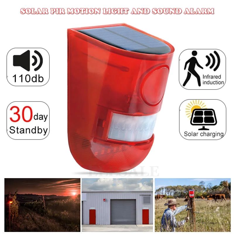 Solar Security Light - Waterproof Solar Powered Alarm Light Infrared