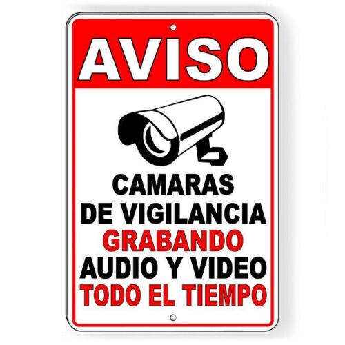 Home Yard Security Cameras - Vintage Metal Tin Sign Spanish Security