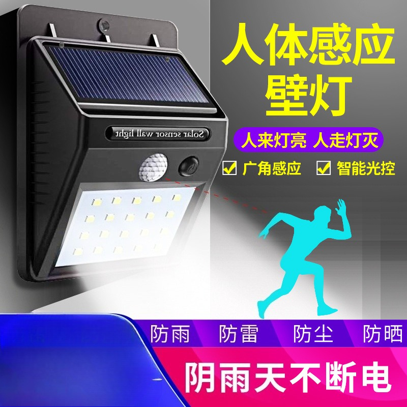 Solar Security Light - Solar Human Motion Sensor Wall Lamp