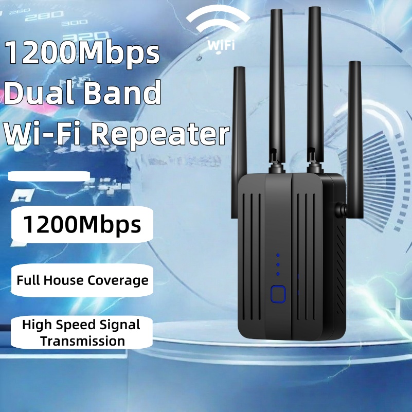 Home Security And Internet - WiFi Repeater Extender 1200Mbps 2.4G/5GHz Dual