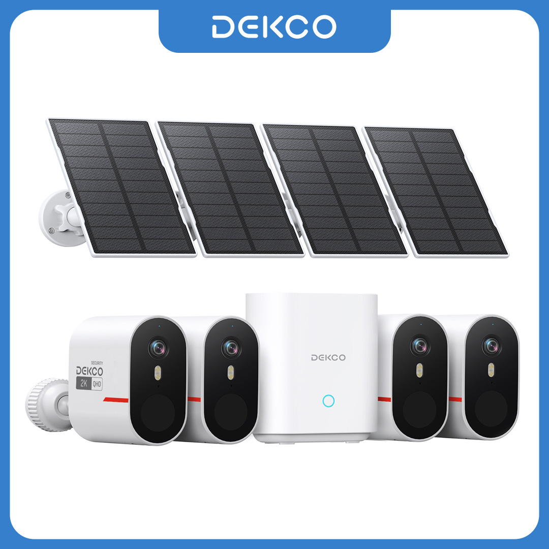 Home Security Wireless Camera - Dekco 3MP WiFi Solar Camera System