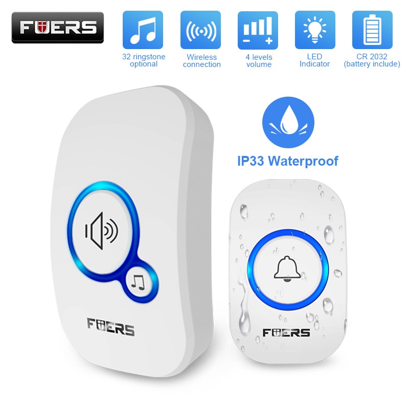Home Security Bell - Fuers Wireless Doorbell Waterproof Welcome Chime