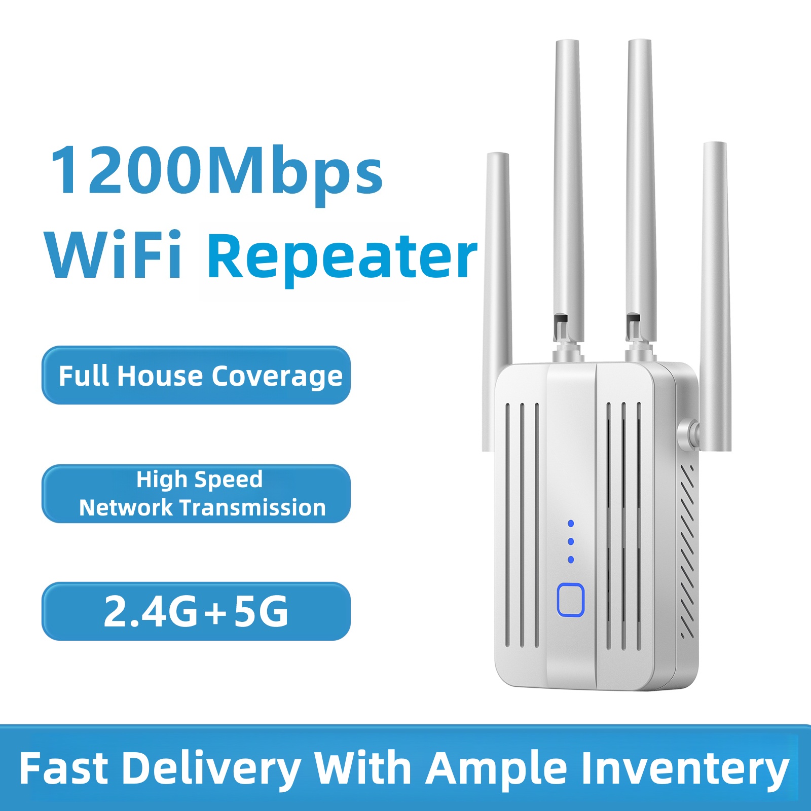 Home Security And Internet - 1200Mbps WiFi Repeater Extender 2.4G 5GHz