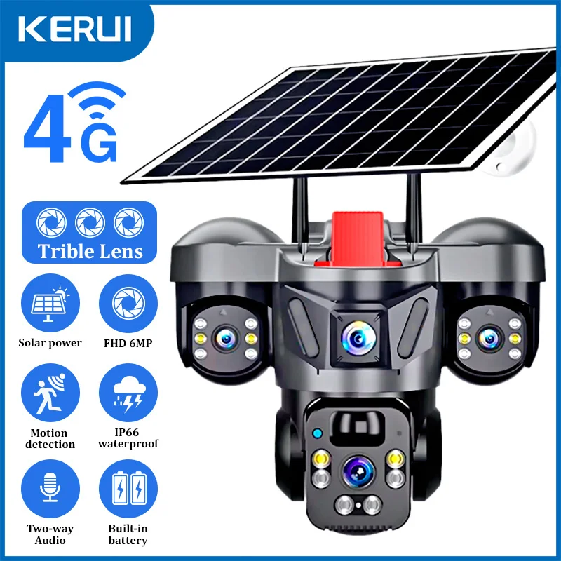 Home Security Battery - KERUI Outdoor PTZ 6MP 4G SIM