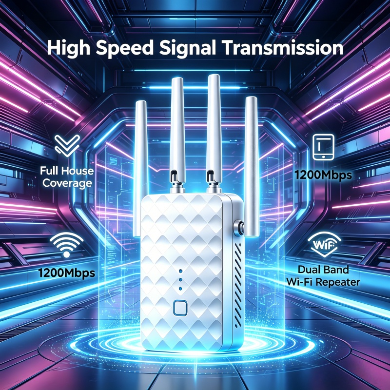 Home Security And Internet - 1200Mbps WiFi Repeater Wireless 2.4G/5GHz Dual