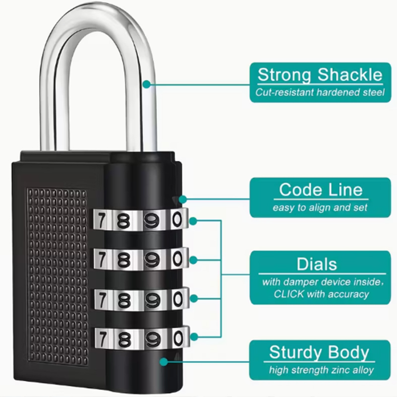 Metal 4-Digit Code Lock Outdoo - Home Security Essential ulasan dan harga