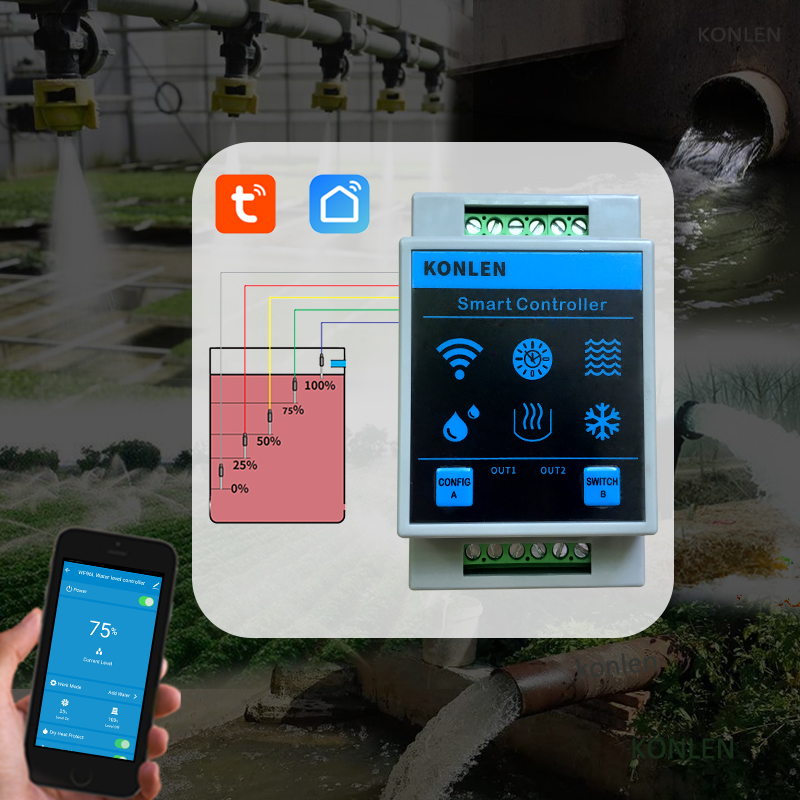 KONLEN Tuya Water Level Sensor - Home Security Outdoor ulasan dan harga