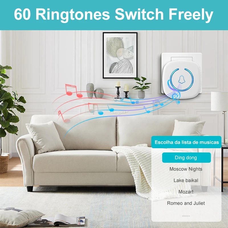 Wireless Doorbell Intelligent  - Home Security Bell ulasan dan harga
