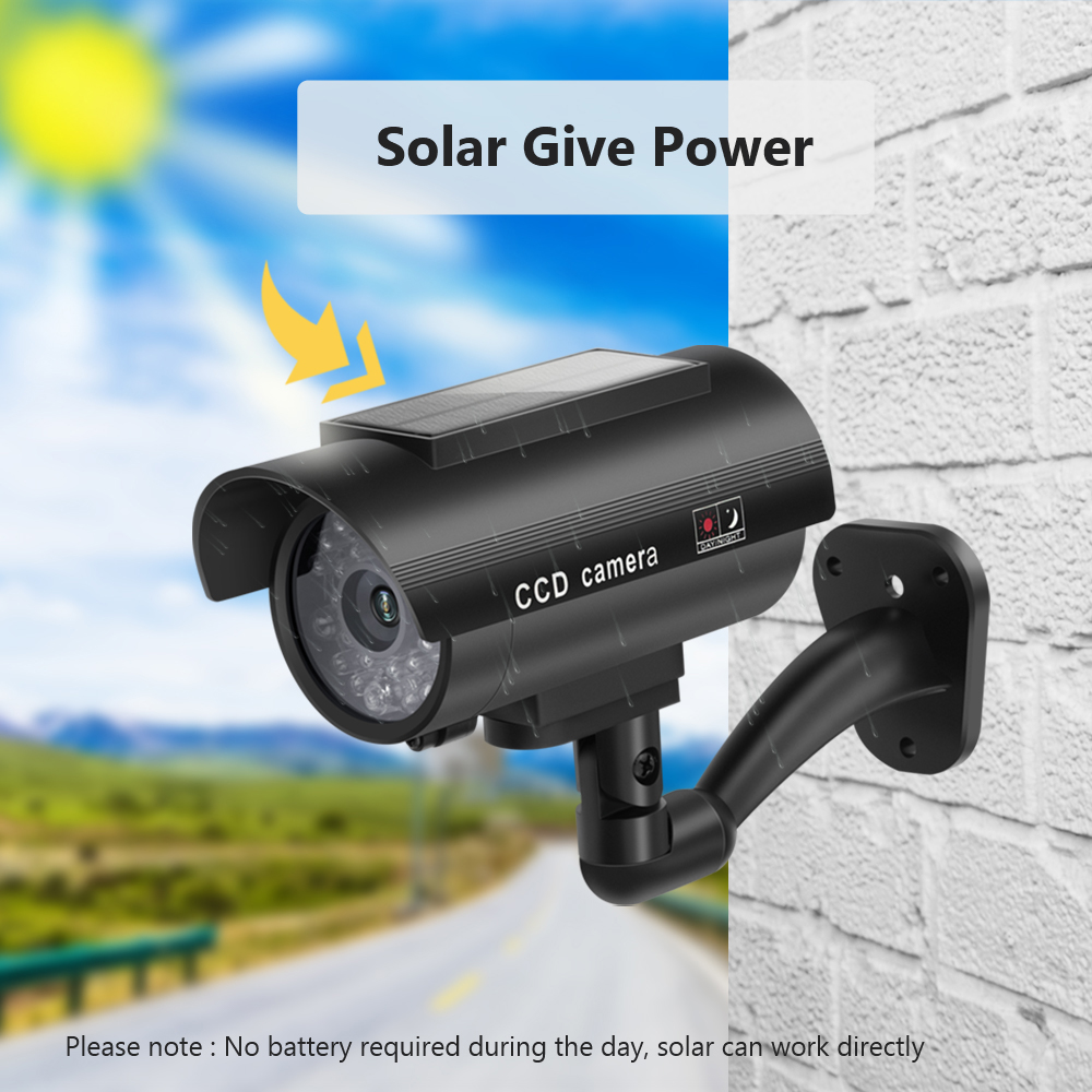 Solar Panel Dummy Surveillance - Solar Security Light ulasan dan harga