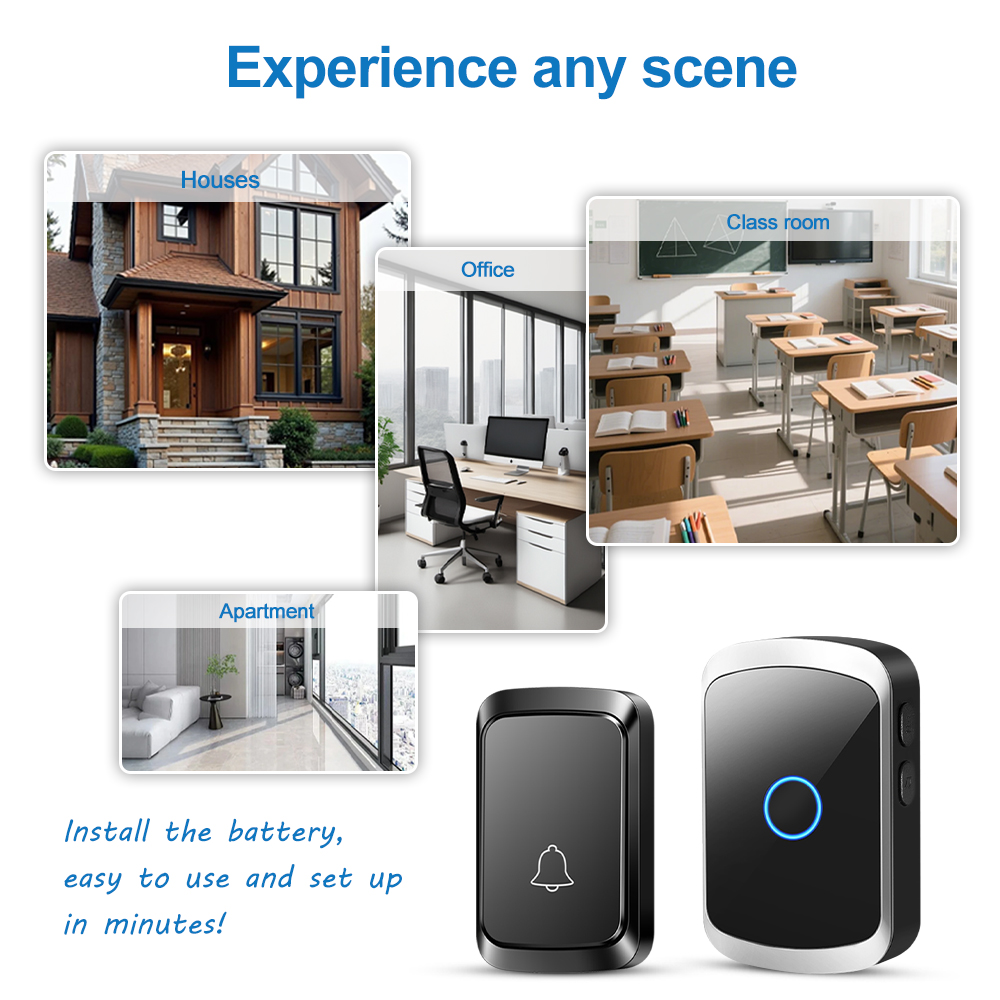 Smart Wireless Doorbell Door C - Home Security Bell ulasan dan harga