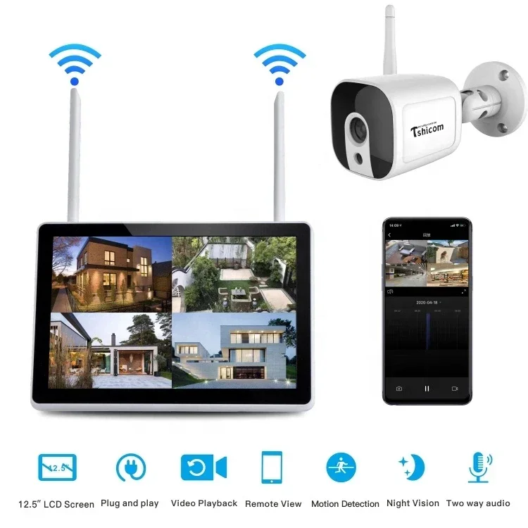 TUYA Smart Wi-Fi 4CH NVR Kit 1 - Home Security Wireless Camera ulasan dan harga