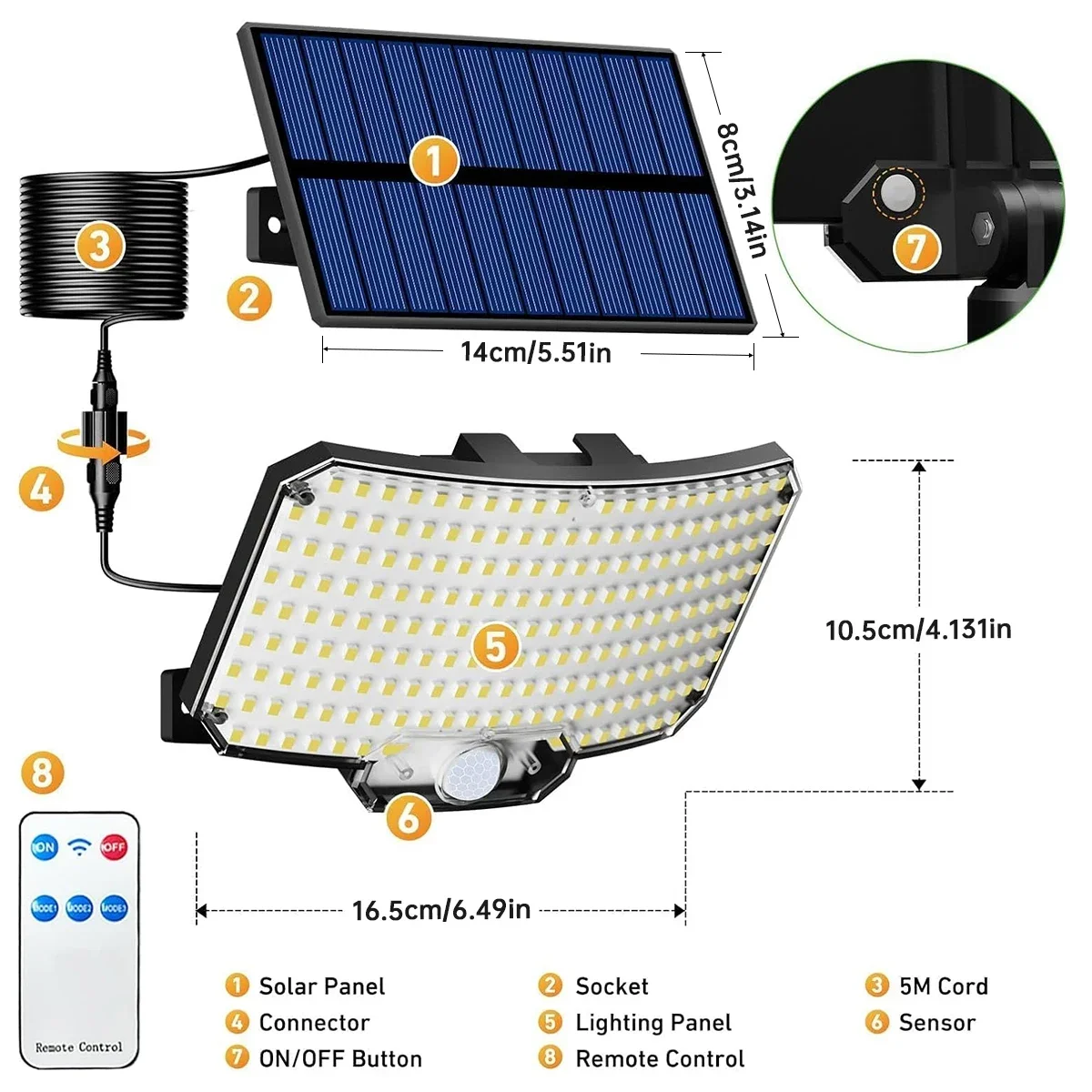 234LED Solar Outdoor Lights Mo - Solar Security Light ulasan dan harga