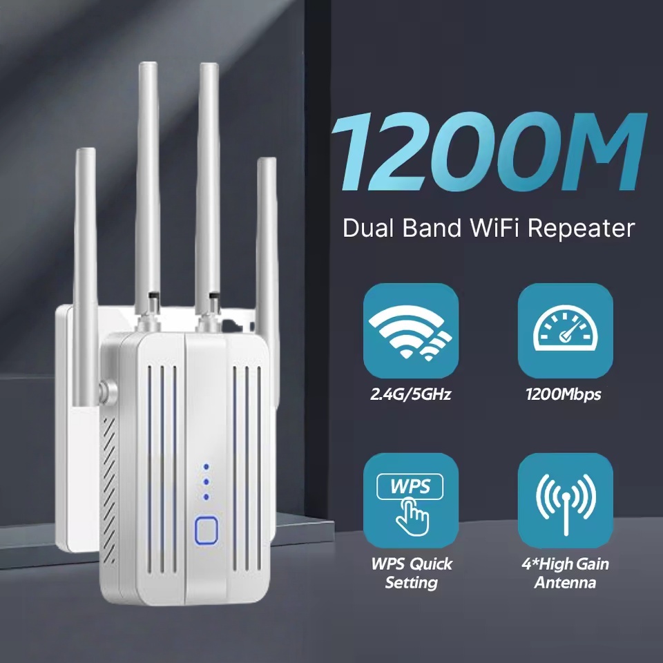 WiFi Repeater 1200Mbps Dual Ba - Home Security And Internet ulasan dan harga