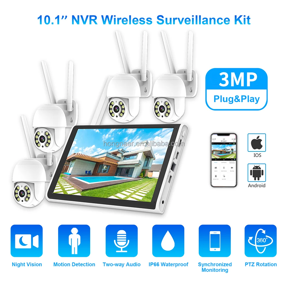 2026 Hongnaer 3MP 4 Channel Wi - Home Security Wireless Camera ulasan dan harga