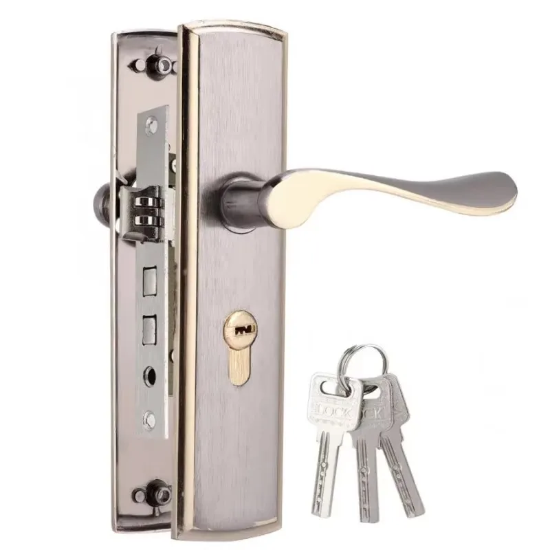 Gold Door Handle Lock Silent H - Home Security Ideas ulasan dan harga