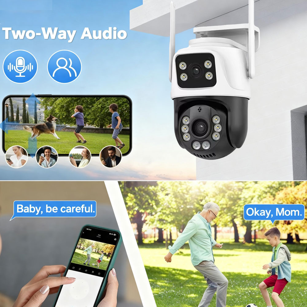 8MP 4K WiFi PTZ Security Camer - Home Yard Security Cameras ulasan dan harga