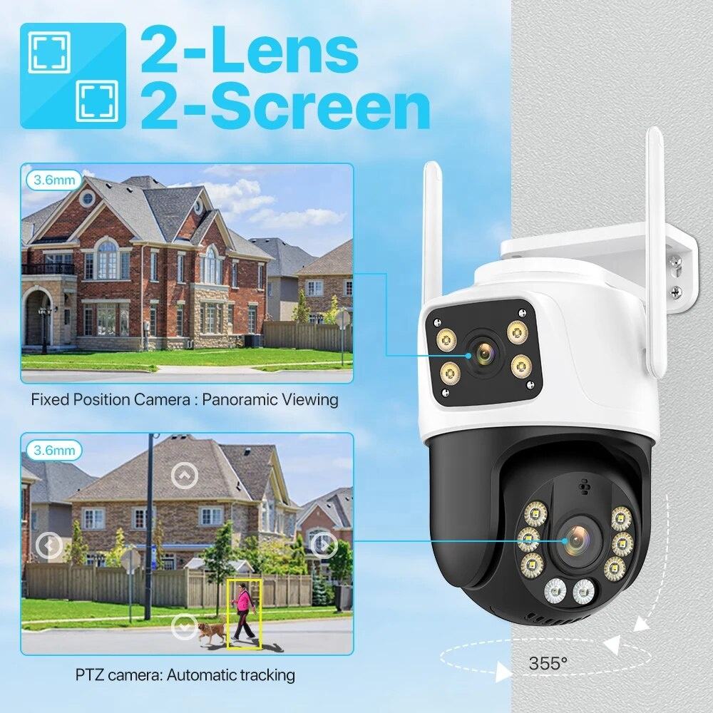 8MP 4K WiFi PTZ Security Camer - Home Yard Security Cameras ulasan dan harga