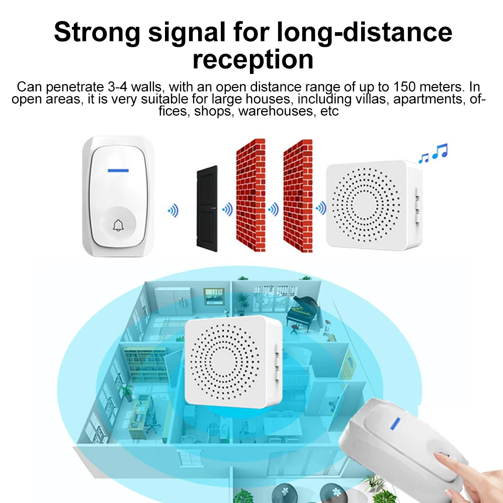 USB Wireless Doorbell Smart We - Home Security Bell ulasan dan harga