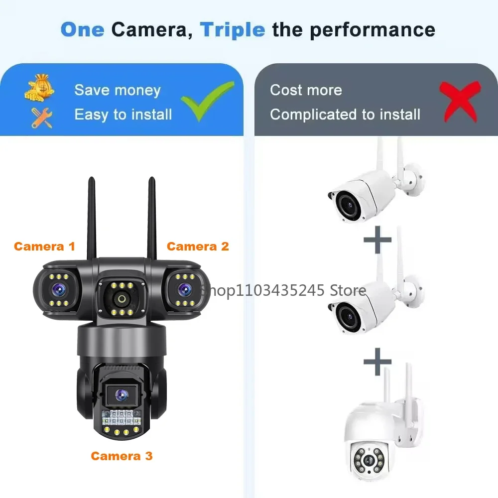 3-Lens 4G Wifi Surveillance Ca - Home Yard Security Cameras ulasan dan harga