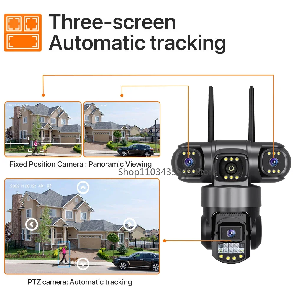 3-Lens 4G Wifi Surveillance Ca - Home Yard Security Cameras ulasan dan harga