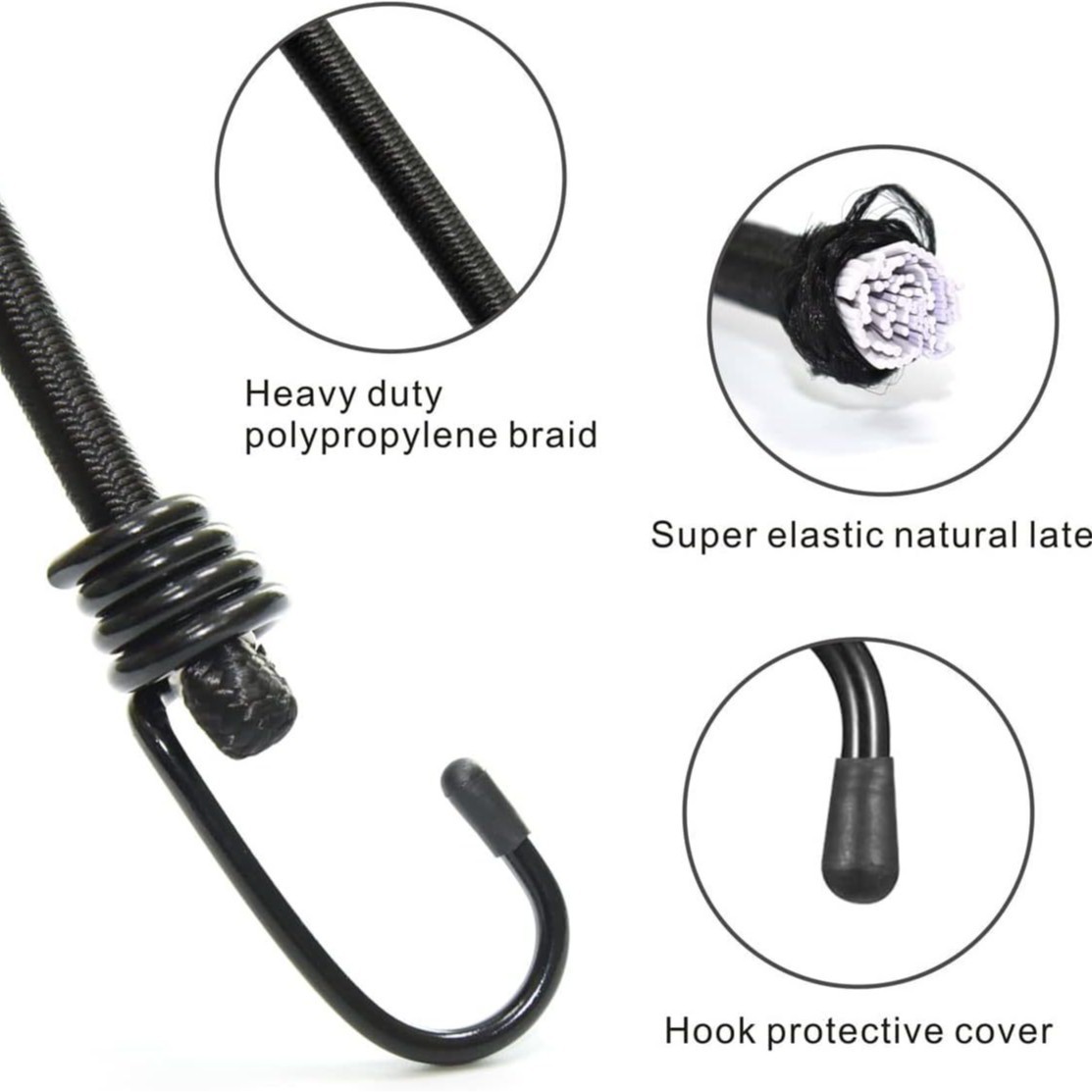 4Pcs Bungee Cords with Hooks I - Home Security Outdoor ulasan dan harga