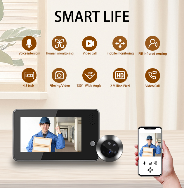 4.3inch Tuya Smartlife WiFi Do - Home Security Wireless Camera ulasan dan harga