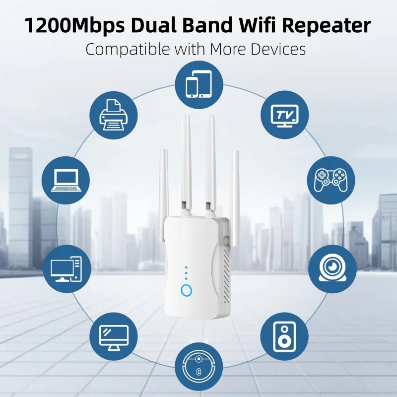 1200Mbps Dual Band WiFi Repeat - Home Security And Internet ulasan dan harga