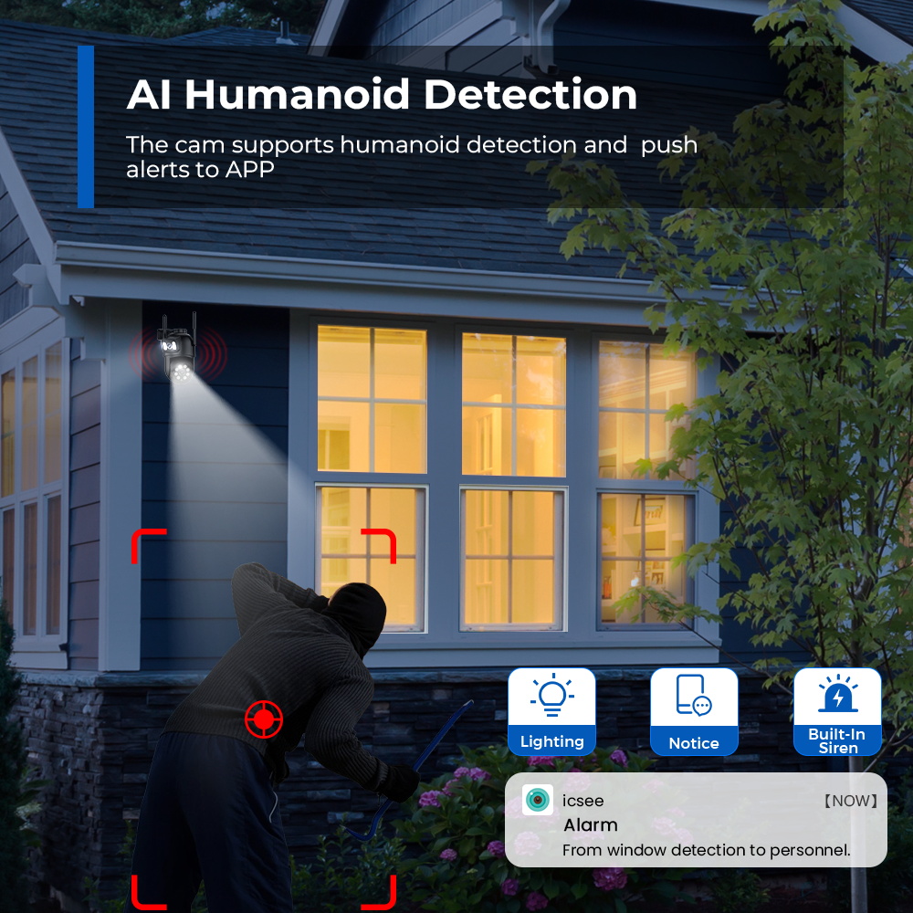 Outdoor 8MP 4K WiFi PTZ Securi - Home Yard Security Cameras ulasan dan harga