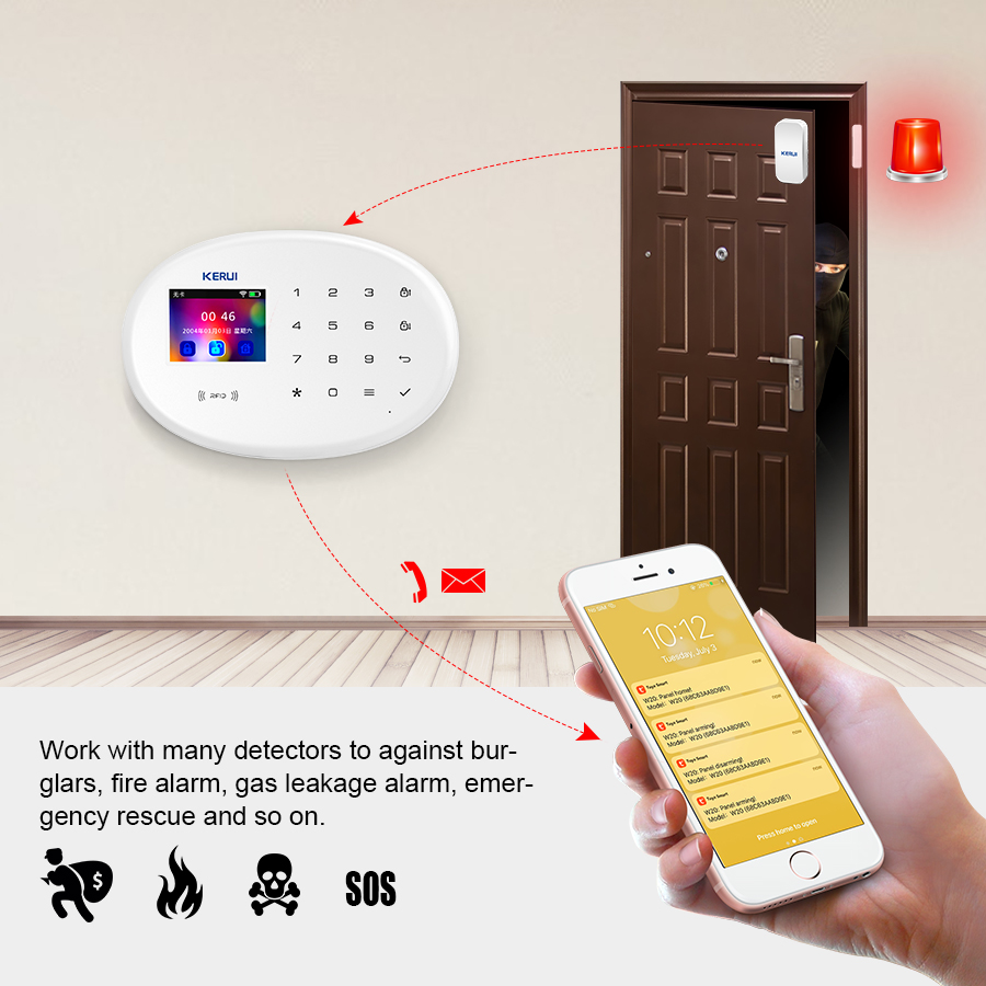 KERUI W202 WIFI GSM Alarm Syst - Home Security Diy ulasan dan harga