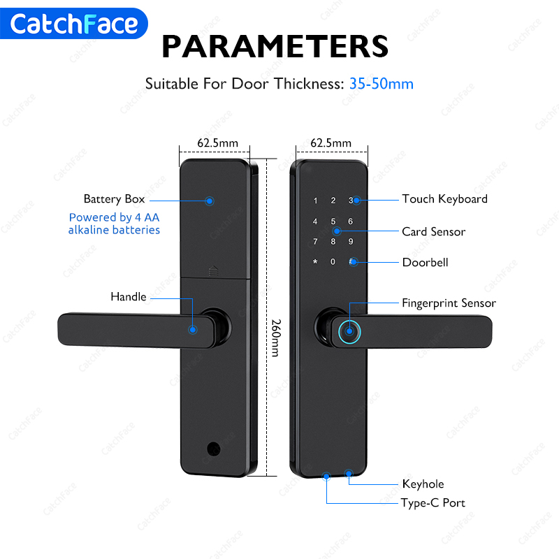 TTLock Fingerprint Smart Door  - Home Security Battery ulasan dan harga