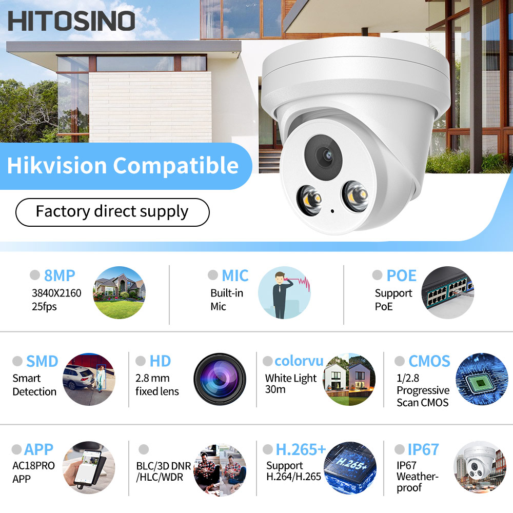 Hikvision Compatible 8MP 4K IP - Home Security Hikvision ulasan dan harga