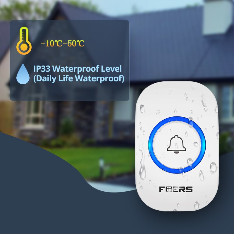 Fuers Wireless Doorbell Waterp - Home Security Bell ulasan dan harga