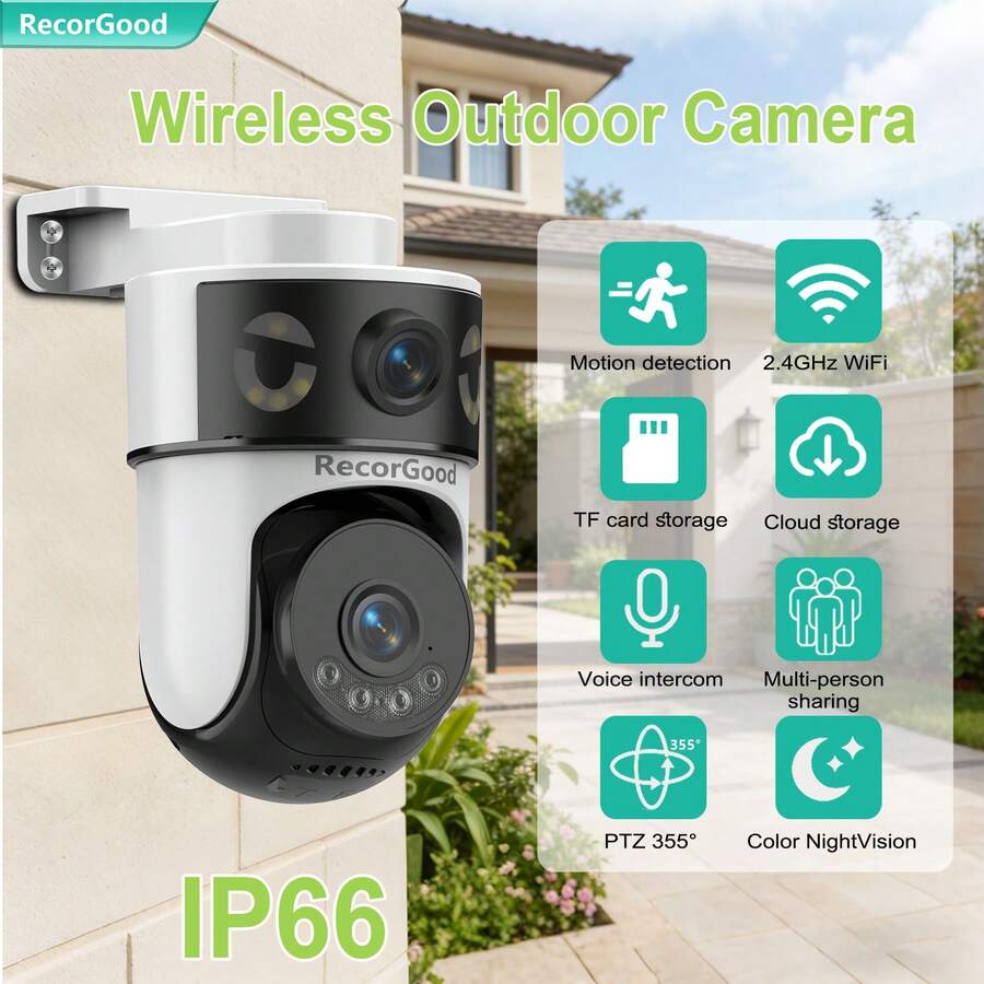 RecorGood Dual-Lens Dual-View  - Home Security No Monthly Fee ulasan dan harga