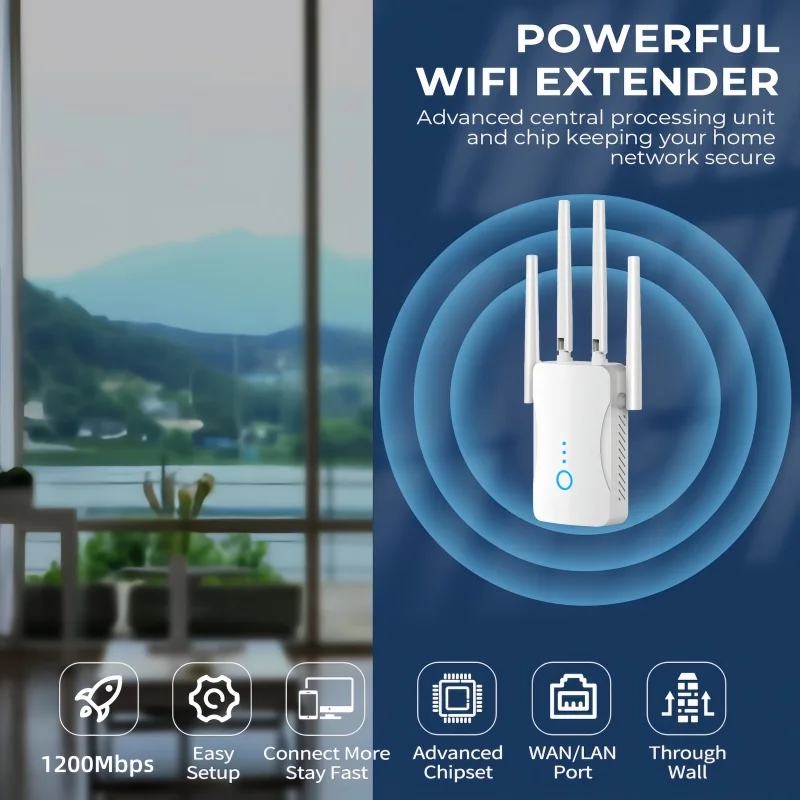Dual Band WiFi Repeater 1200Mb - Home Security And Internet ulasan dan harga