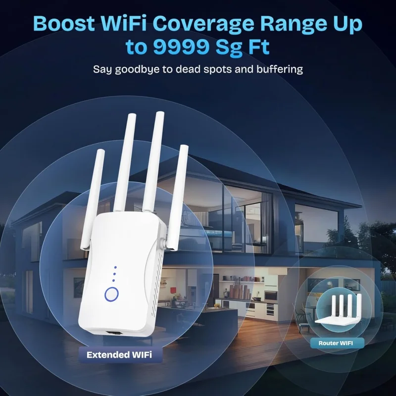 2.4G/5GHz Dual Band WiFi Repea - Home Security Outdoor ulasan dan harga