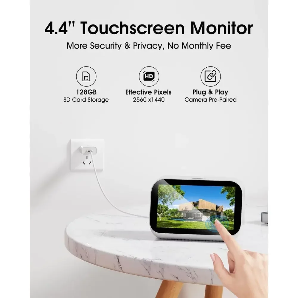 2K Solar Security Cameras Wire - Home Security No Monthly Fee ulasan dan harga